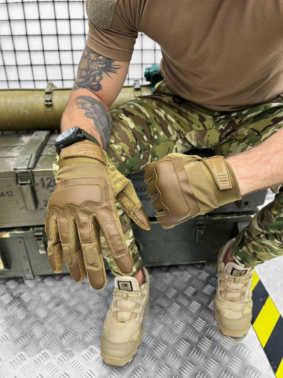 Тактические перчатки Wallizard Tactical Стрековые Coyot ВТ7467(22-00) - фото 1 - id-p1945389456