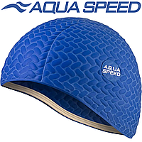 Шапочка для плавания женская шапочка для бассейна латекс Aqua Speed BOMBASTIC TIC-TAC синяя