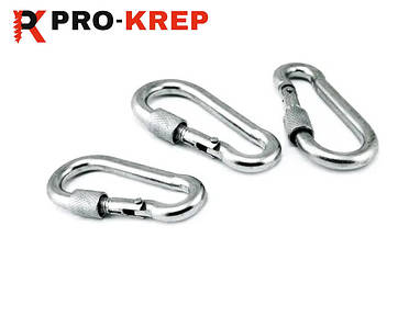 КАРАБІН ПОЖЕЖНИЙ З ЗАМКОМ DIN 5299D ЦИНК БІЛИЙ