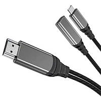 Кабель USB Type C To HDMI Cable (1.2m) WiWU X10L Gray