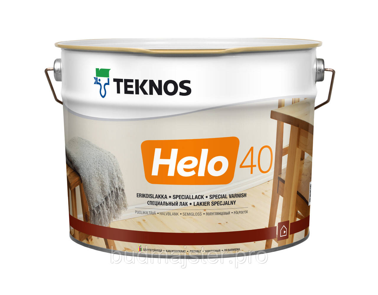 Лак Teknos HELO 40, напівглянцевий 9 л.