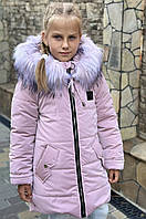 Зимнее пальто-куртока на девочку модель 2 пудра 110