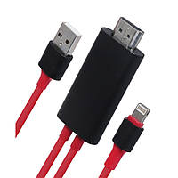 Кабель Lightning To Hdmi Cable HDTV 1m Red