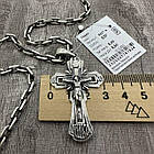 Срібний комплект якірний ланцюжок та хрест із розп`яттям комплект із чорнінням 925 проби, фото 6