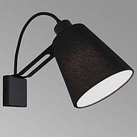 Настенный светильник с черным текстильным абажуром Е27 25х14х25 см