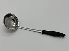 Ополоник з нержавійки на кухню з пластиковою ручкою Черпак кухонний для супу з нержавіючої сталі L31cm 100мл