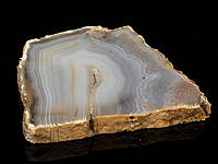 Полосатый АГАТ полированный срез, натуральный камень - Мадагаскар