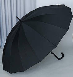 Парасолька тростина чорного кольору 16 спиць (Ø 125 см)