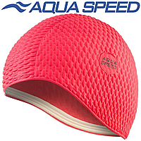 Шапочка для плавання жіноча шапочка для басейну латекс Aqua Speed BOMBASTIC червона