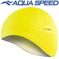 Шапочка для плавания женская шапочка для бассейна латекс Aqua Speed BOMBASTIC желтая