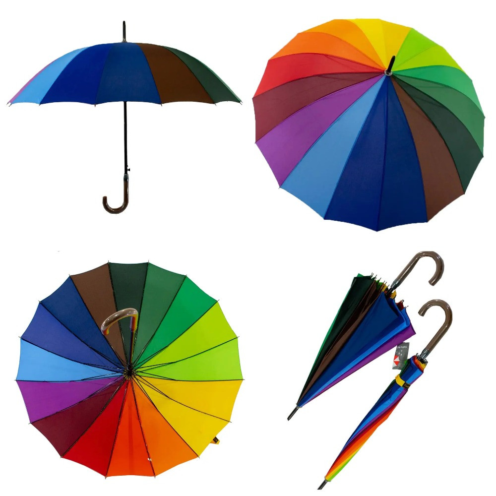 Парасоля-тростина веселка на 16 спиць від Feeling rain, унісекс, 5501, фото 1