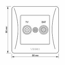 Розетка Videx Binera біла TV+SAT кінцева VF-BNSK2TVSATE-W, фото 3