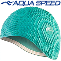 Шапочка для плавания женская шапочка для бассейна латекс Aqua Speed BOMBASTIC зеленая