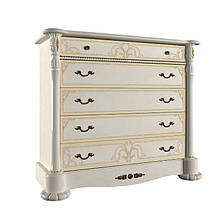 Комод в спальню з ЛДСП 4Ш Мегі Глянець Сірий Шиншила Миро-Марк