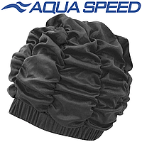 Шапочка для плавания женская шапочка для бассейна полиэстер Aqua Speed SHOWER CAP черная