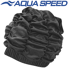 Шапочка для плавання жіноча шапочка для басейну поліестер Aqua Speed SHOWER CAP чорна