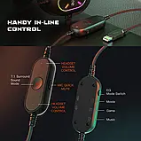 Fifine H6X USB-навушники зі знімним мікрофоном, RGB-підсвіткою (оновлена модель 2024) — Чорний, фото 4