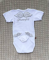 Боди с именной вышивкой и Ангельскими крылышками для новорожденных + носочки