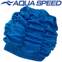 Шапочка для плавания женская шапочка для бассейна полиэстер Aqua Speed SHOWER CAP темно-синяя