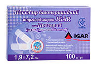Пластырь бактерицидный торговой марки Игар тип Прозрачный (на полиуретановой основе) 7,2*1.9см