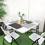 Комплект стильних складних меблів (Стіл та 4 стільці), Білий (з сумкою), фото 2