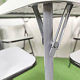 Комплект стильних складних меблів (Стіл та 4 стільці), Білий (з сумкою), фото 6