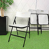 Комплект стильних складних меблів (Стіл та 4 стільці), Білий (з сумкою), фото 8