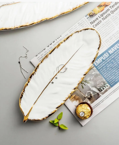 Тарілка "Біле перо", велика 12.5х36х2.5 см