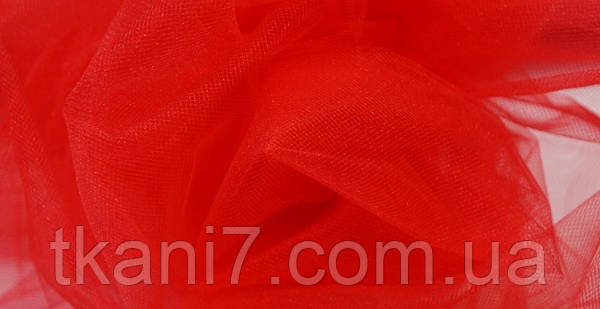 Тканина Фатин середньої жорсткості(Турция)Яскраво-червона