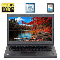 Ноутбук Lenovo ThinkPad T460 / 14" (1920x1080) IPS / Intel Core i5-6300U (2 (4) ядра по 2.4 - | всё для