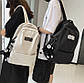Спортивний шкільний рюкзак для дівчинки однотонний в чорному кольорі, фото 6