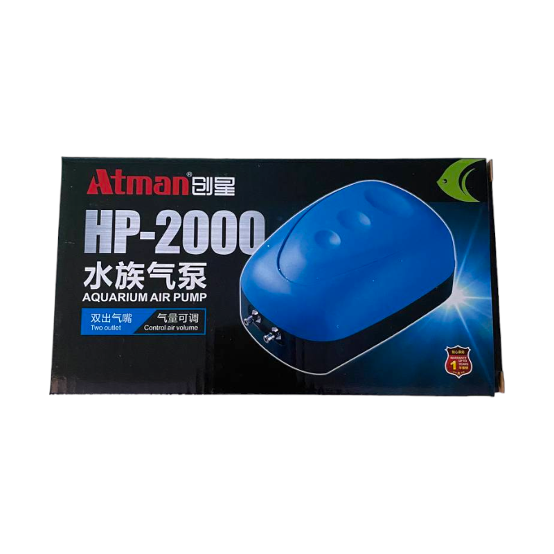 Двоканальний компресор для акваріума Atman HP-2000