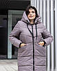 Жіноча зимова куртка великого розміру 48-64 графіт, фото 2