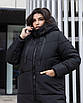 Зимова куртка жіноча великого розміру 48-64 чорний, фото 3