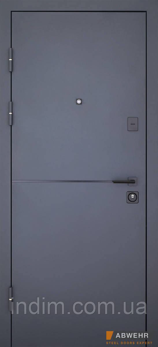 Вхідні металеві двері модель Solid Колір RAL 7021T комплектація Defender