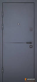 Вхідні металеві двері модель Solid Колір RAL 7021T комплектація Defender