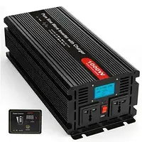 Інвертор з чистою синус.12V, ProFix 1000W (макс.2000W) з заряджанням + UPS, LCD дисплей