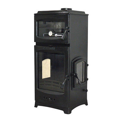 Опалювальні чавунні печі буржуйки з духовкою для дачі Flame Stove Піч для заміського будинку LODI LUX GURME, фото 1