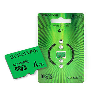 Картка пам'яті microSD (SDXC) Borofone 4Gb (class 6)