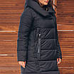 Жіноча подовжена куртка зимова великого розміру 48-64 чорний, фото 6