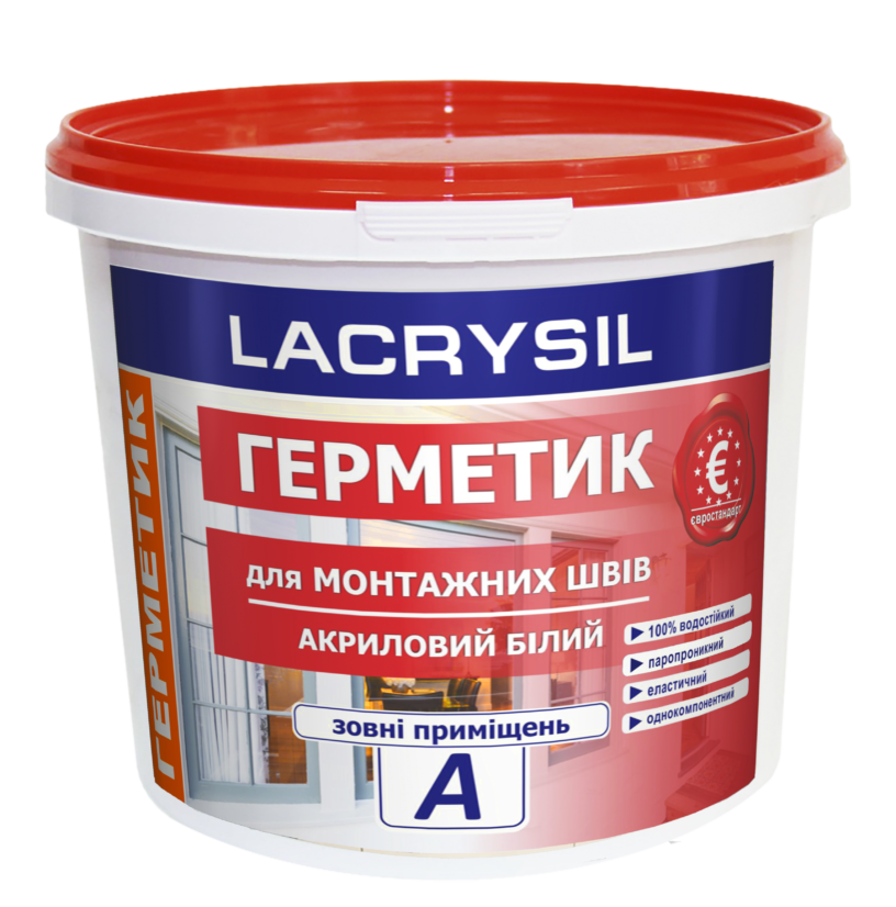 Герметик акриловый для монтажных швов А «для наружных работ» СТИЗ ТМ Lacrysil, 3,0кг - фото 2 - id-p1945490666