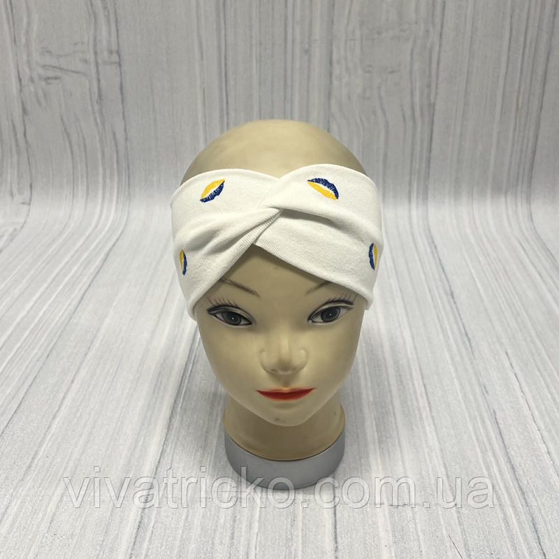 М 91559. Пов'язка на голову для дівчинки подвійна Vivatrico, 4-10 років, різні кольори, фото 1