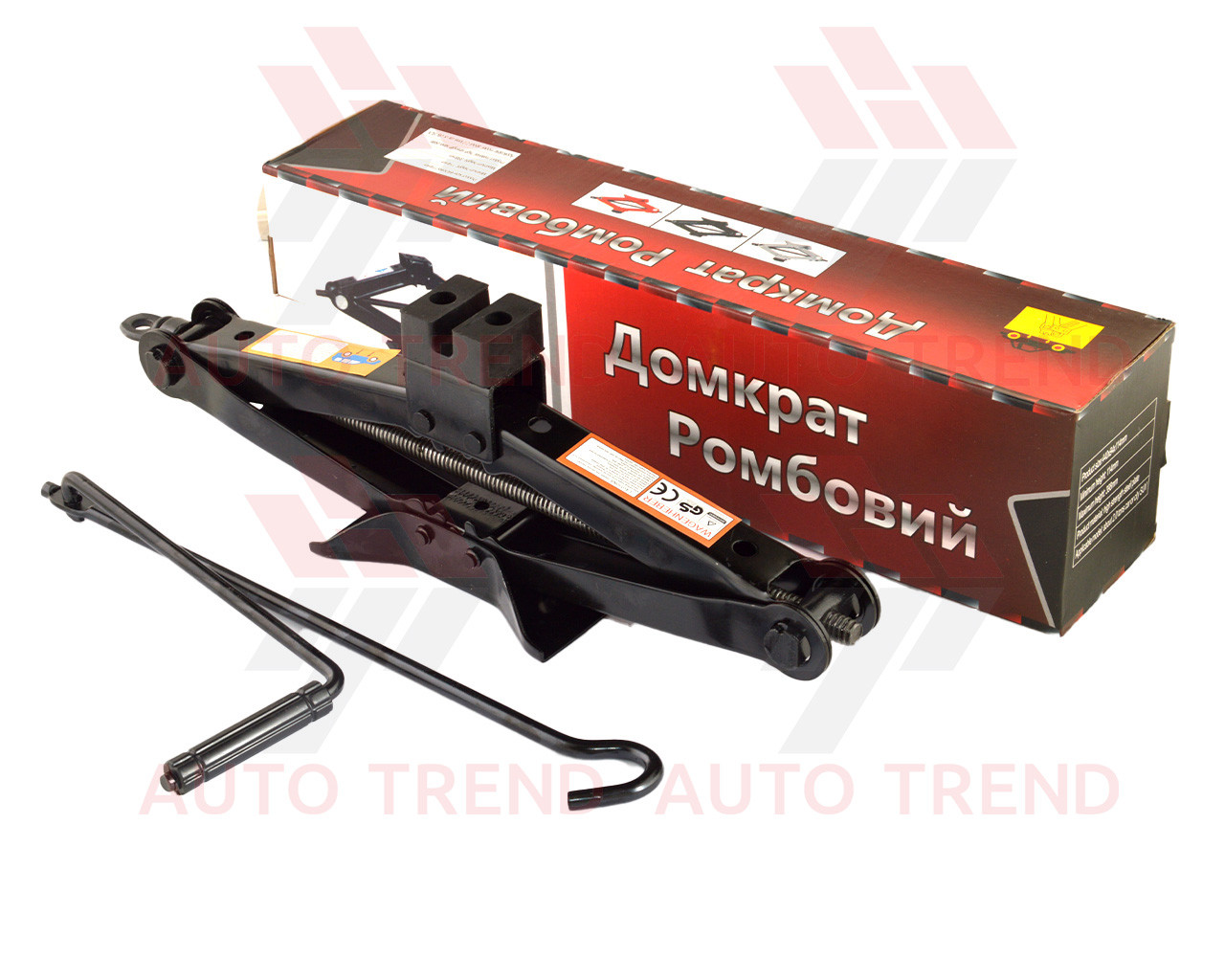 Домкрат гвинтовий 2 т гумова подушка, h114-398 мм, "ромб"