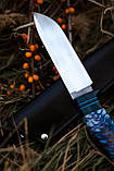 Ніж ручної роботи «Нептун #1» з піхвами зі шкіри N690/61-62 HRC, фото 3