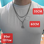 Двосторонній Топор Перуна та якірний ланцюжок срібний комплект із чорнінням 925 проба, фото 5