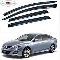 Дефлектори вікон вітровики Mazda 6 сед 2008-2012 (скотч) HIC