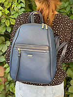 Женский рюкзак городской темно-синего цвета французского бренда David Jones из эко кожи.