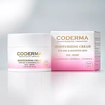 Крем зволожуючий для сухої та чутливої шкіри день/ніч CODERMA,50мл