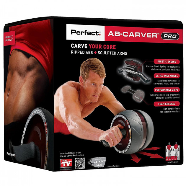 Ролик колесо тренажер для преса Perfect AB Carver Pro, SP, Гарної якості, Фітнес колесо Double wheel Abs health abdomen round,