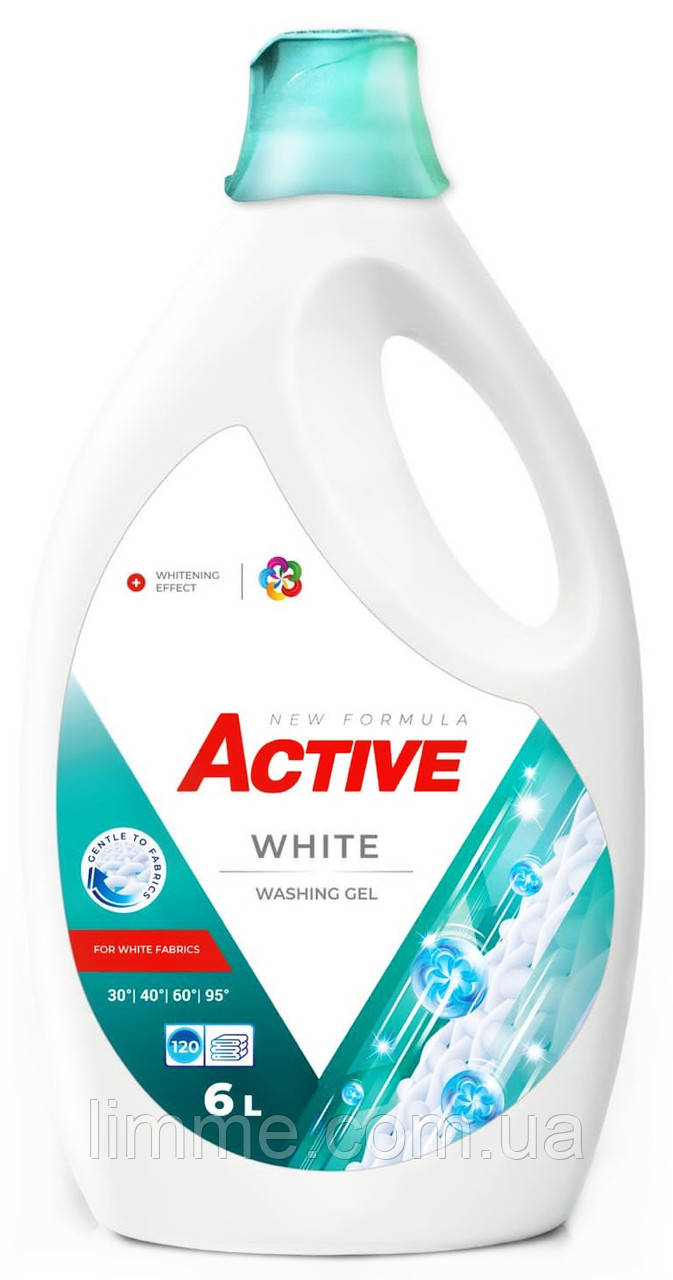 Гель для прання білих тканин Active White 6 л. (Аналог порошка Ariel)